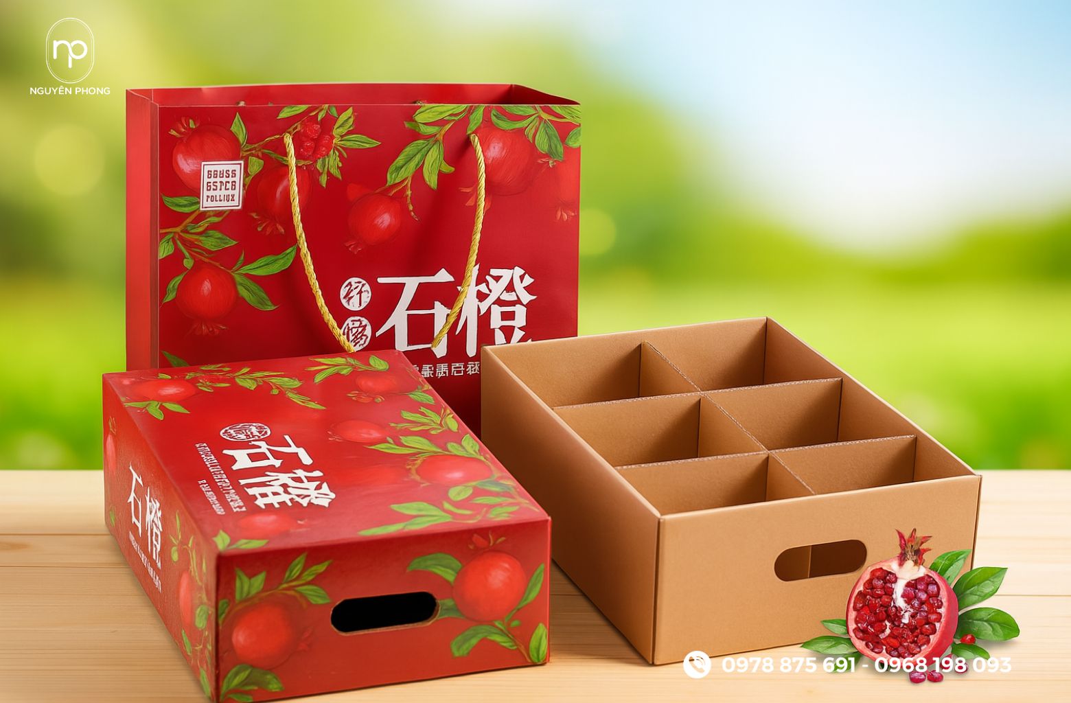 Hộp carton đựng lựu nắp rời